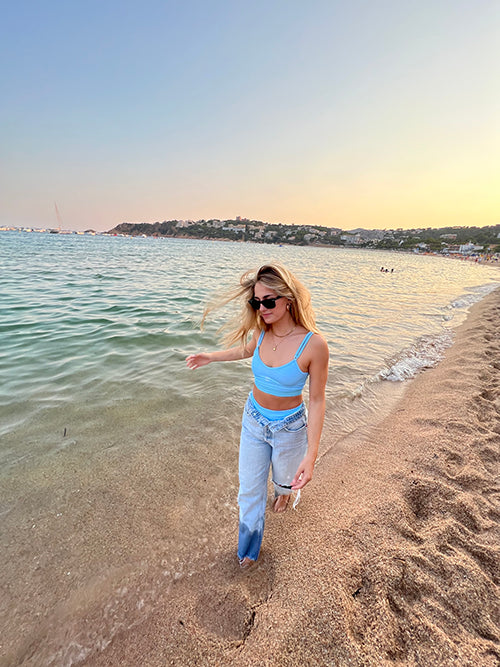 Vivacious blue top